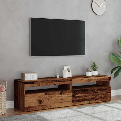 Meubles TV avec lumières LED 2 pcs vieux bois bois d'ingénierie