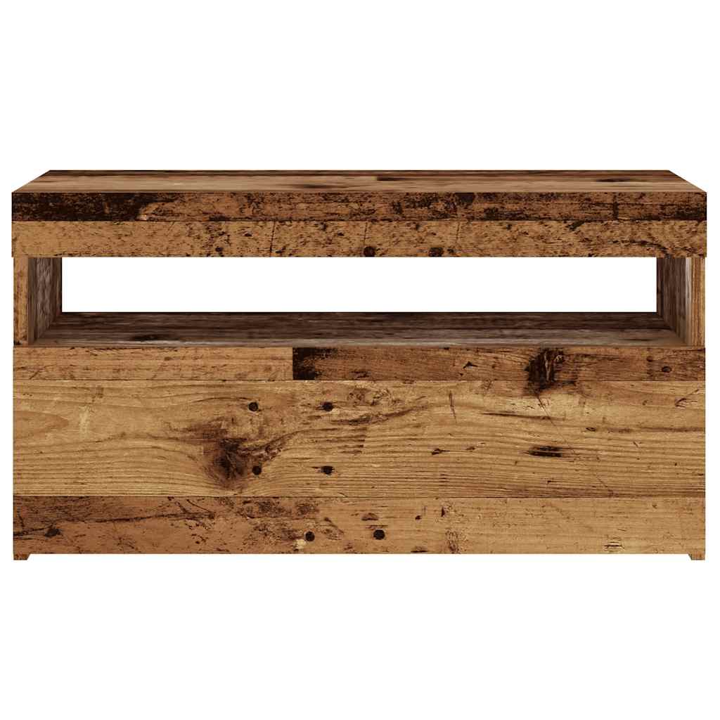 Meubles TV avec lumières LED 2 pcs vieux bois bois d'ingénierie