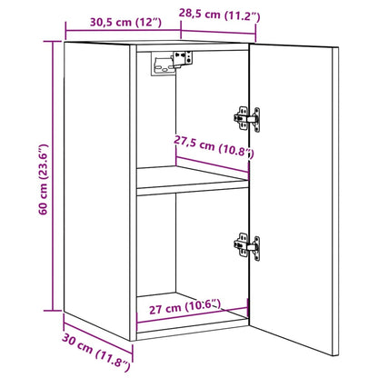 Meubles TV 2 pcs chêne artisanal 30,5x30x60cm bois d'ingénierie