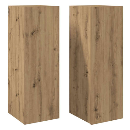 Meubles TV 2 pcs chêne artisanal 30,5x30x90cm bois d'ingénierie