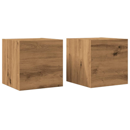 Muebles TV de pared 2 piezas roble artesanal 30,5x30x30 cm