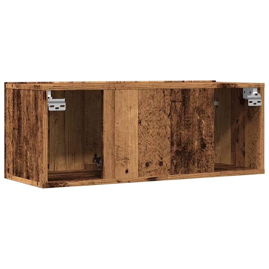 Meubles TV muraux 2 pcs vieux bois 80x30x30 cm