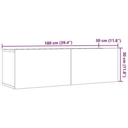 Meubles TV muraux 2 pcs chêne artisanal 100x30x30 cm