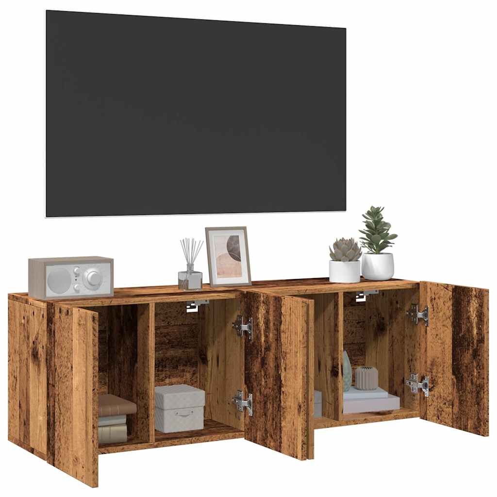 Meubles TV muraux 2 pcs vieux bois 60x30x41 cm