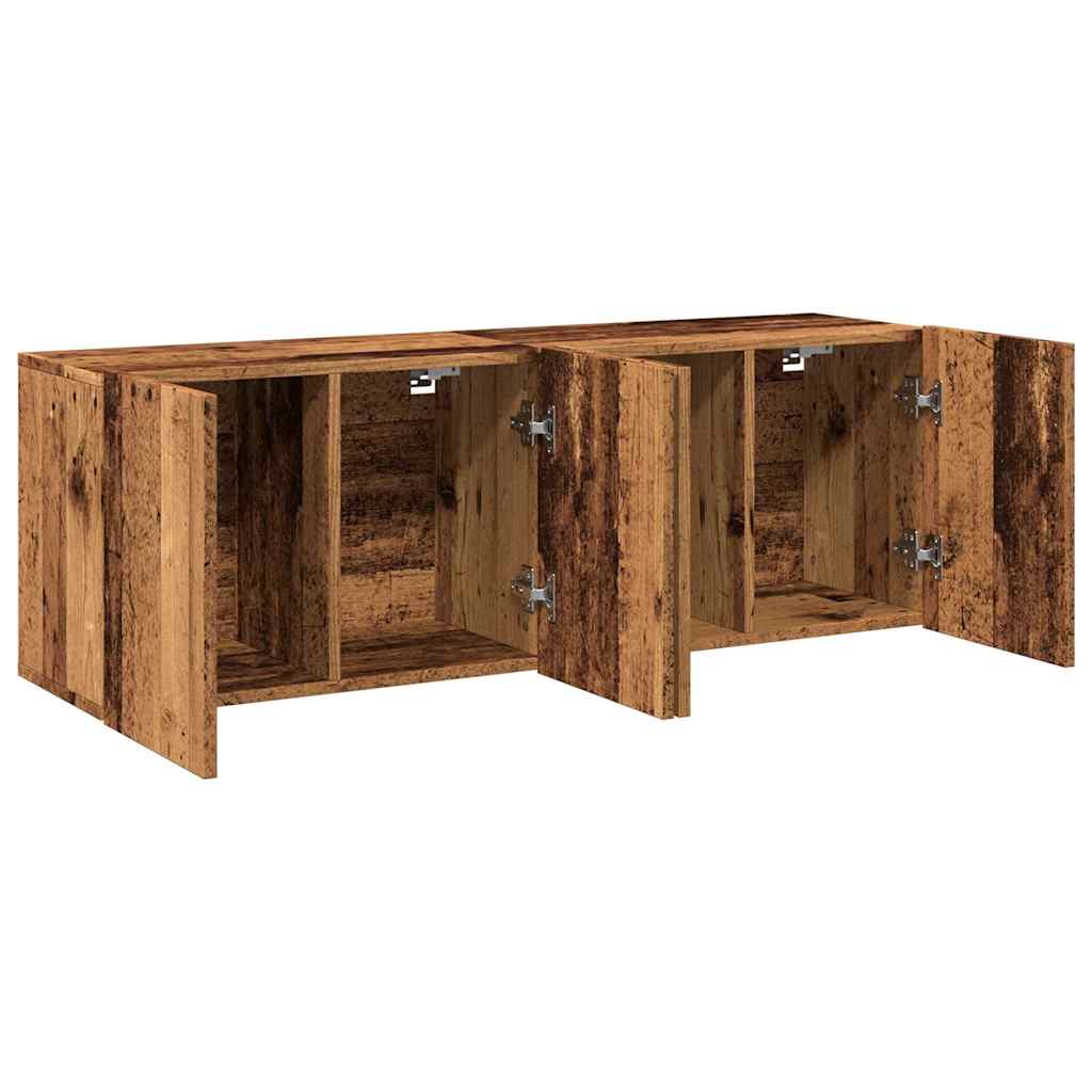 Meubles TV muraux 2 pcs vieux bois 60x30x41 cm