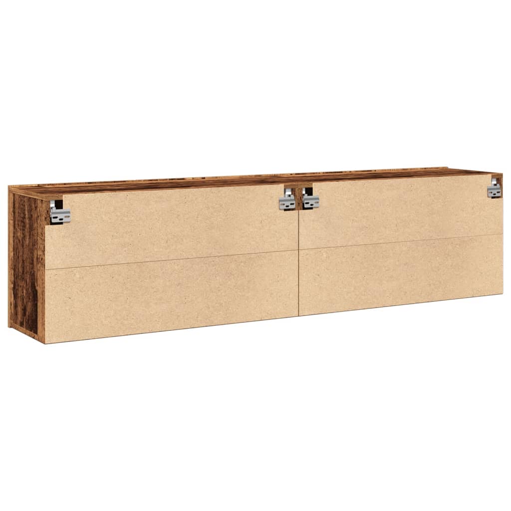 Meubles TV muraux 2 pcs vieux bois 80x30x41 cm