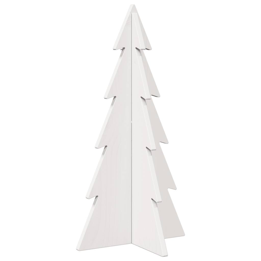 Arbre de Noël en bois pour décoration blanc 59,5cm pin massif