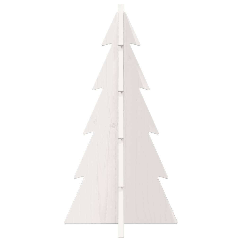 Arbre de Noël en bois pour décoration blanc 59,5cm pin massif