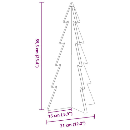 Arbre de Noël en bois pour décoration blanc 59,5cm pin massif