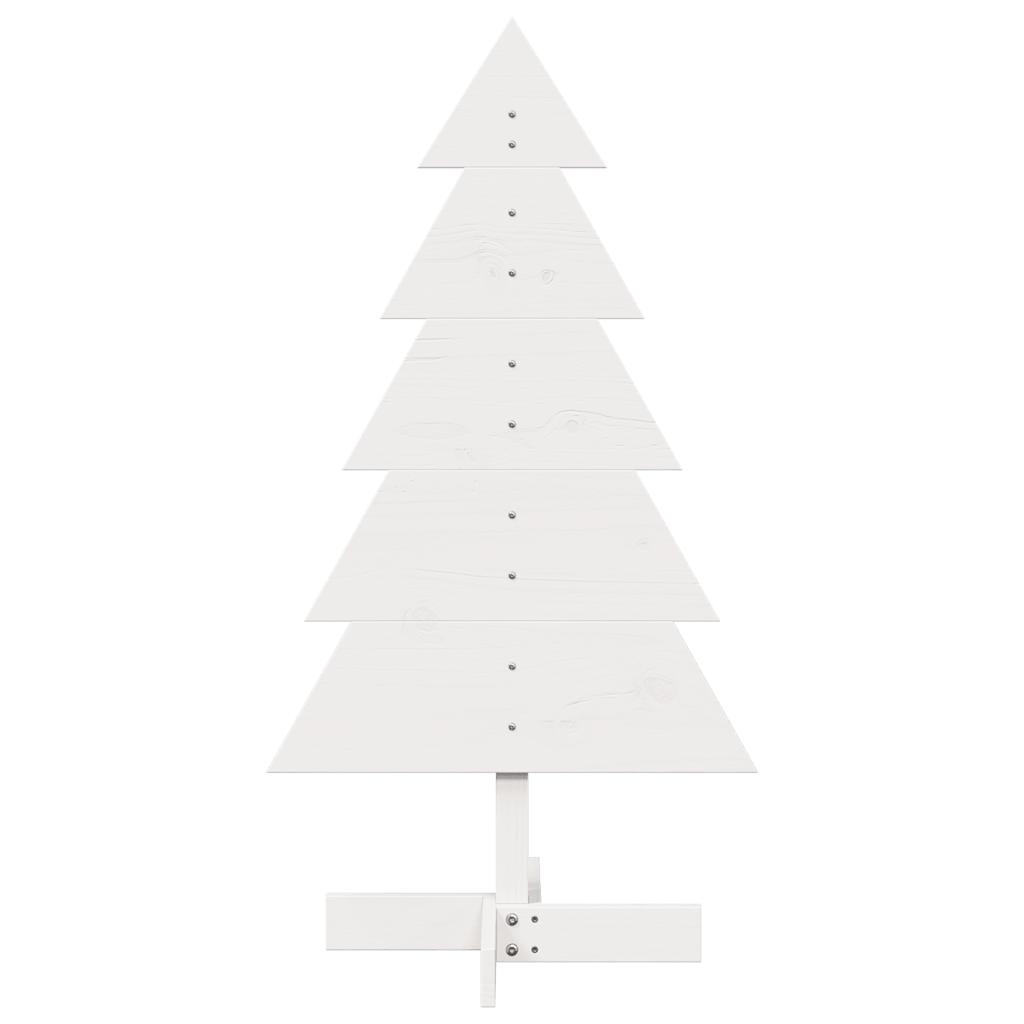 Arbre de Noël en bois pour décoration blanc 100 cm pin massif