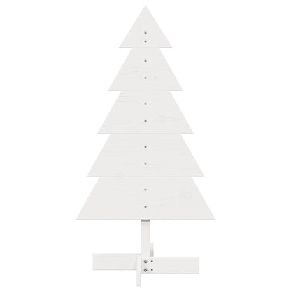 Arbre de Noël en bois pour décoration blanc 100 cm pin massif