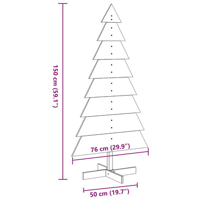 Arbre de Noël en bois pour décoration 150 cm bois de pin massif