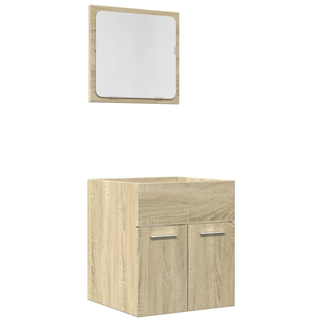 Ensemble de meubles de salle de bain 2 pcs chêne sonoma