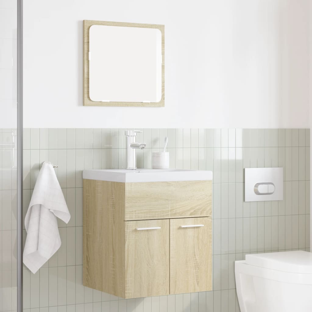 Ensemble de meubles de salle de bain 2 pcs chêne sonoma