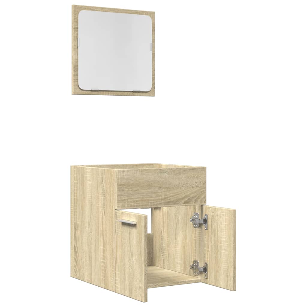 Ensemble de meubles de salle de bain 2 pcs chêne sonoma