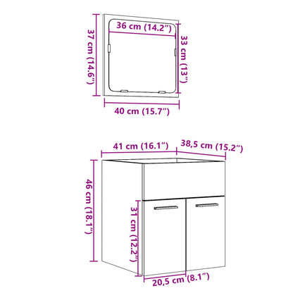 Ensemble de meubles de salle de bain 2 pcs chêne sonoma