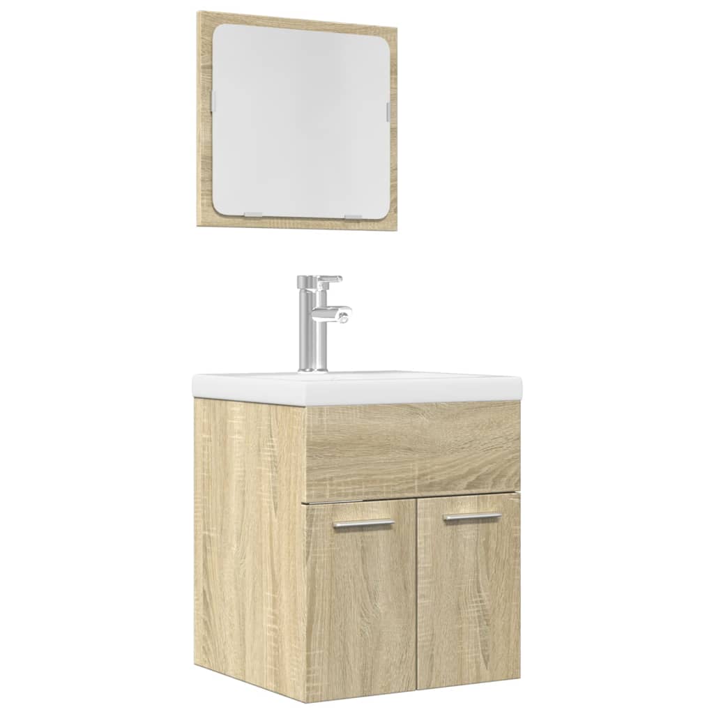 Ensemble de meubles de salle de bain 2 pcs chêne sonoma