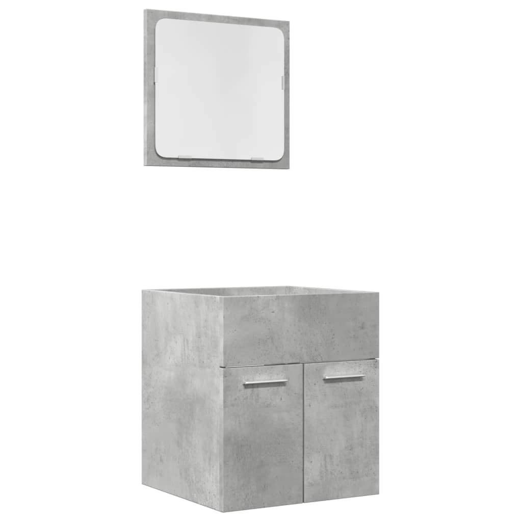 Ensemble de meubles de salle de bain 2 pcs gris béton