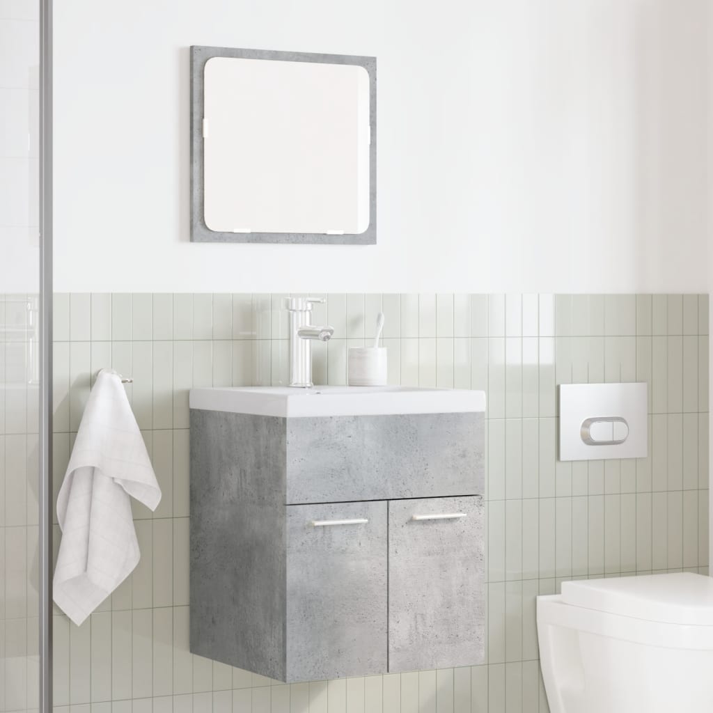 Ensemble de meubles de salle de bain 2 pcs gris béton