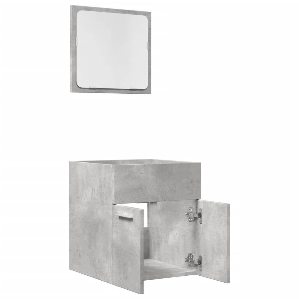 Ensemble de meubles de salle de bain 2 pcs gris béton