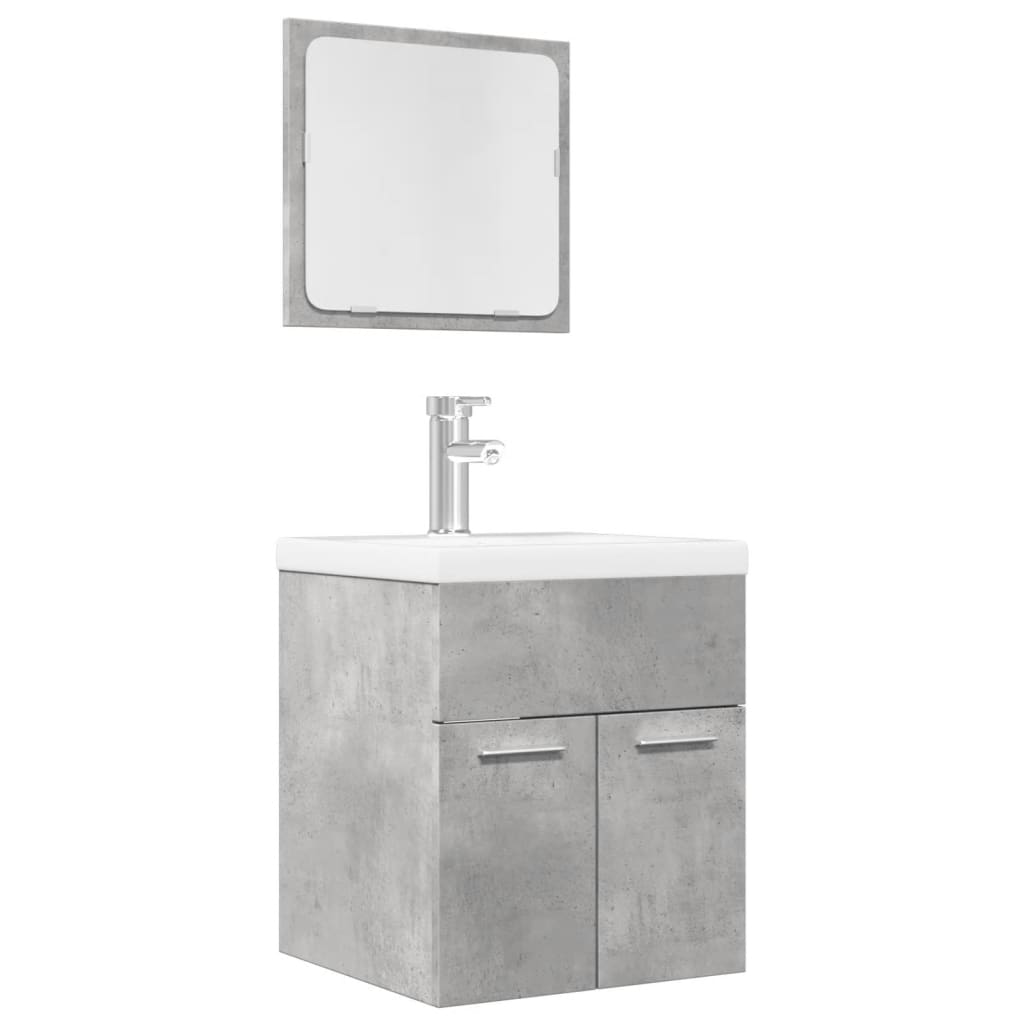 Ensemble de meubles de salle de bain 2 pcs gris béton