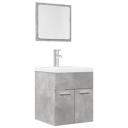 Ensemble de meubles de salle de bain 2 pcs gris béton