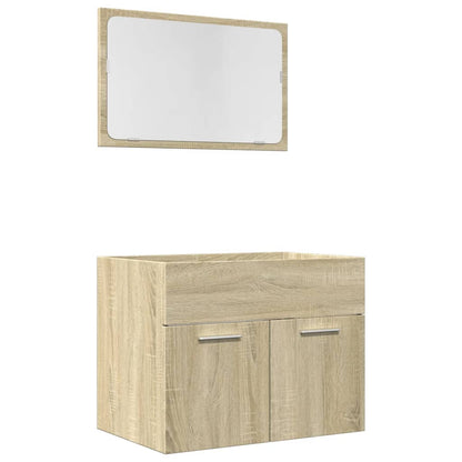 Ensemble de meubles de salle de bain 2 pcs chêne sonoma