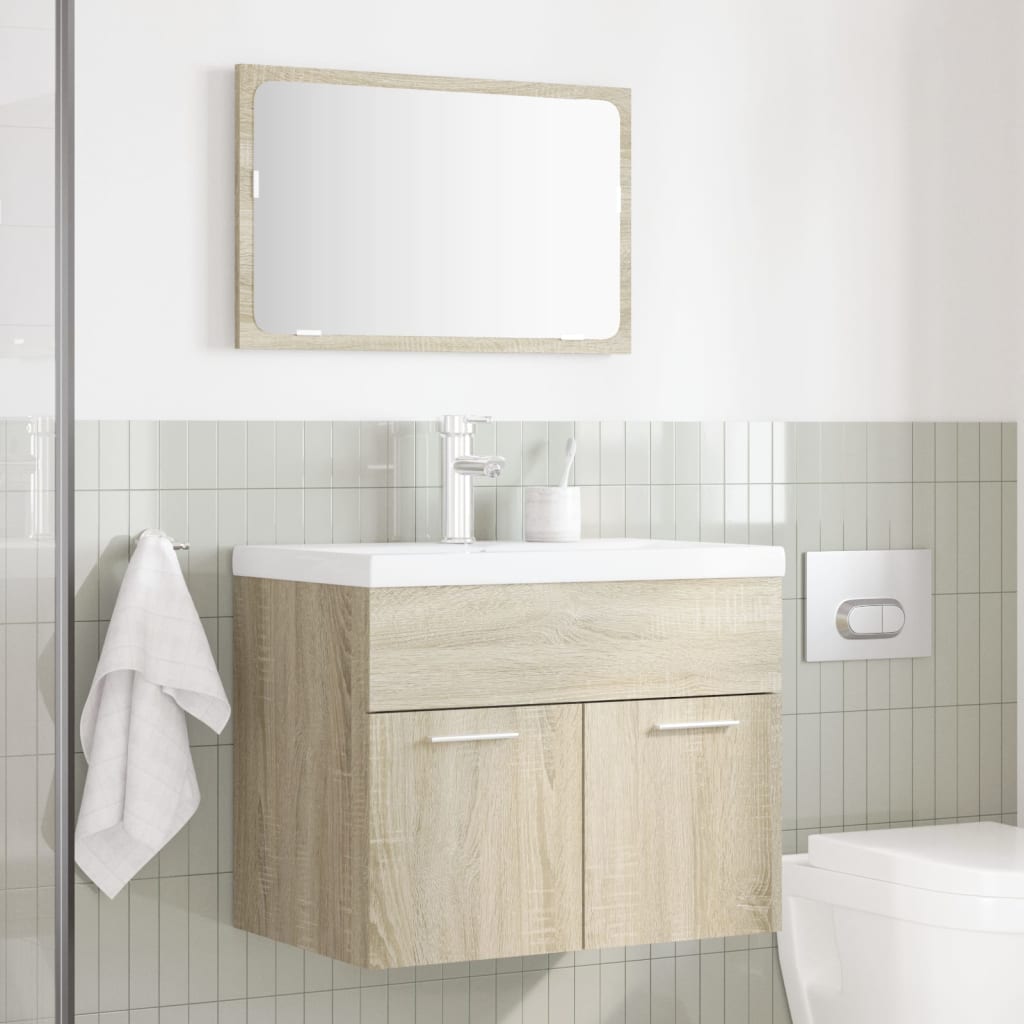 Ensemble de meubles de salle de bain 2 pcs chêne sonoma