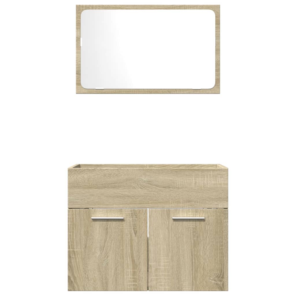 Ensemble de meubles de salle de bain 2 pcs chêne sonoma