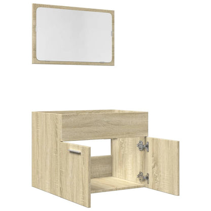 Ensemble de meubles de salle de bain 2 pcs chêne sonoma