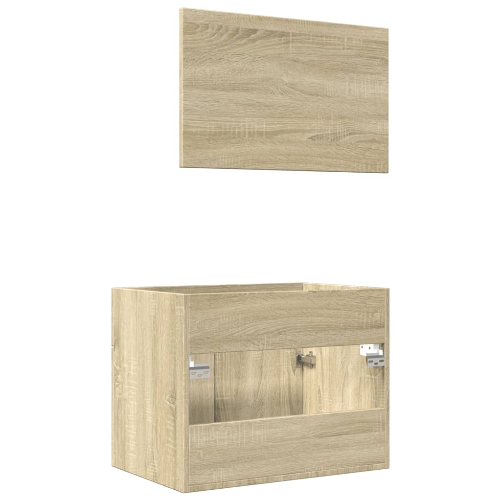 Ensemble de meubles de salle de bain 2 pcs chêne sonoma