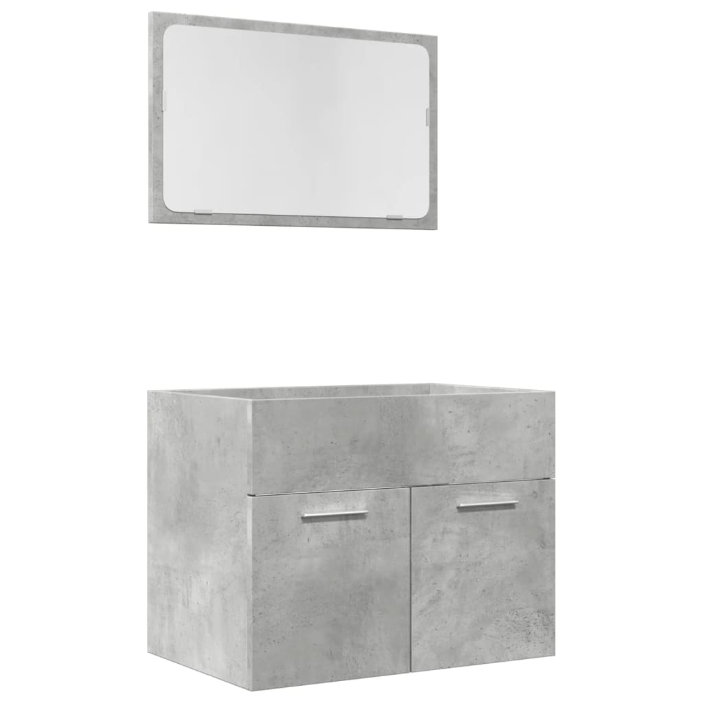 Ensemble de meubles de salle de bain 2 pcs gris béton