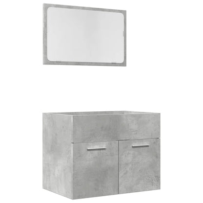 Ensemble de meubles de salle de bain 2 pcs gris béton