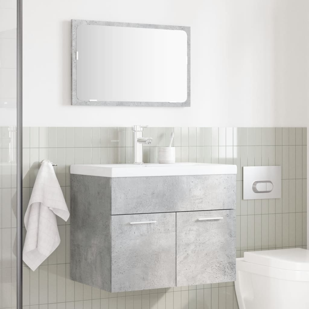 Ensemble de meubles de salle de bain 2 pcs gris béton