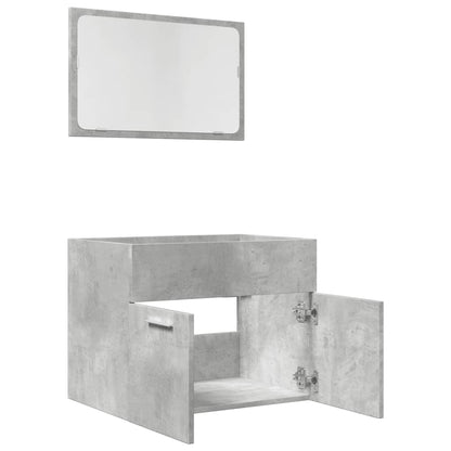 Ensemble de meubles de salle de bain 2 pcs gris béton