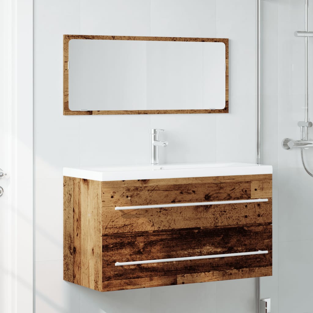 Ensemble de meubles salle de bain 2 pcs bois d'ingénierie