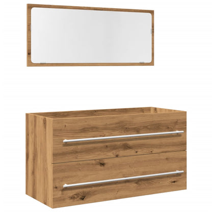 Ensemble de meubles salle de bain 2 pcs bois d'ingénierie