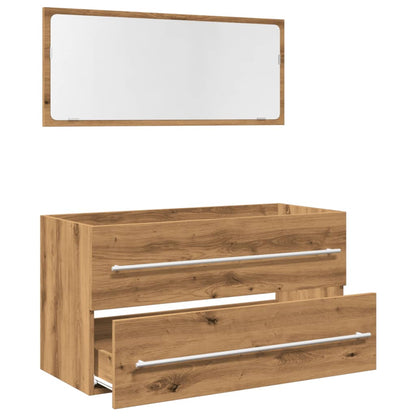 Ensemble de meubles salle de bain 2 pcs bois d'ingénierie