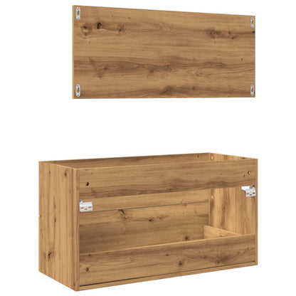 Ensemble de meubles salle de bain 2 pcs bois d'ingénierie