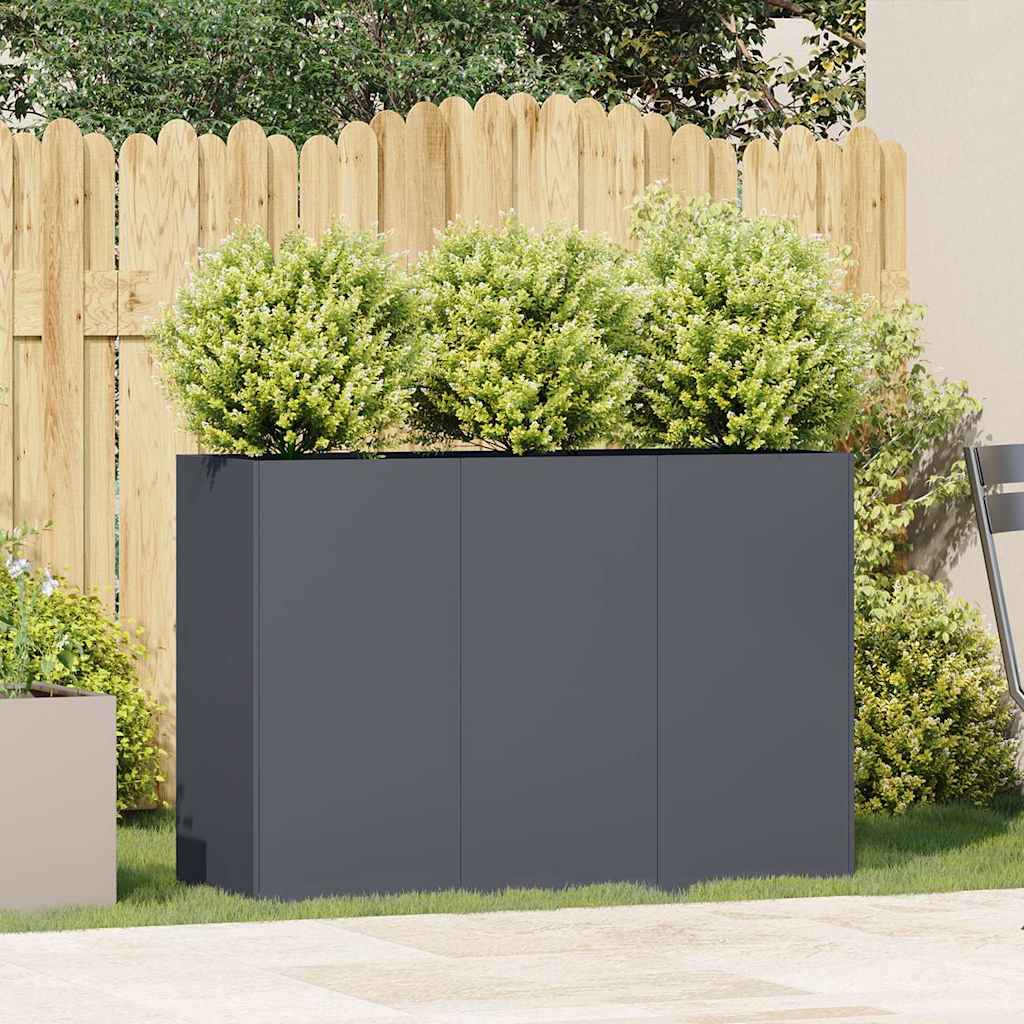 Jardinière anthracite 120x40x80 cm acier laminé à froid