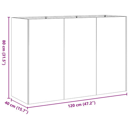 Jardinière anthracite 120x40x80 cm acier laminé à froid