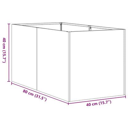 Jardinière anthracite 40x80x40 cm acier laminé à froid