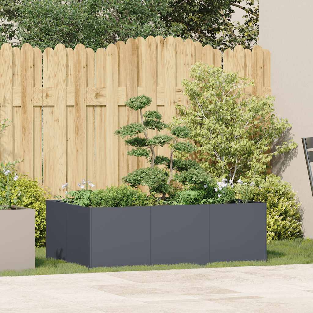 Jardinière anthracite 120x80x40 cm acier