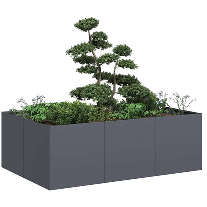 Jardinière anthracite 120x80x40 cm acier