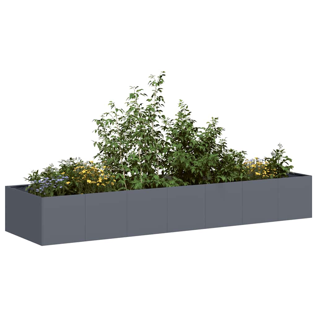 Jardinière anthracite 280x80x40 cm acier