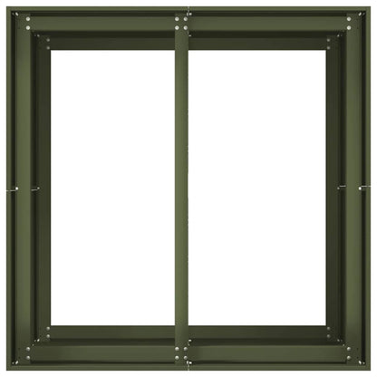 Jardinière vert olive 80x80x80 cm acier