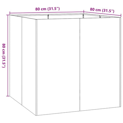 Jardinière vert olive 80x80x80 cm acier