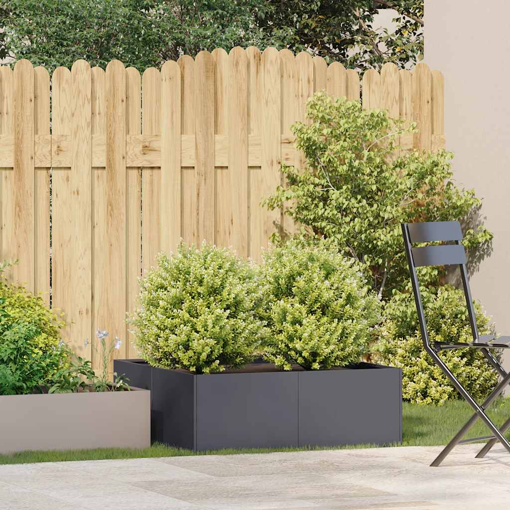 Jardinière anthracite 80x80x30 cm acier