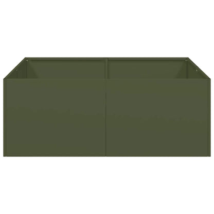 Jardinière vert olive 80x80x30 cm acier