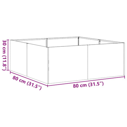 Jardinière vert olive 80x80x30 cm acier